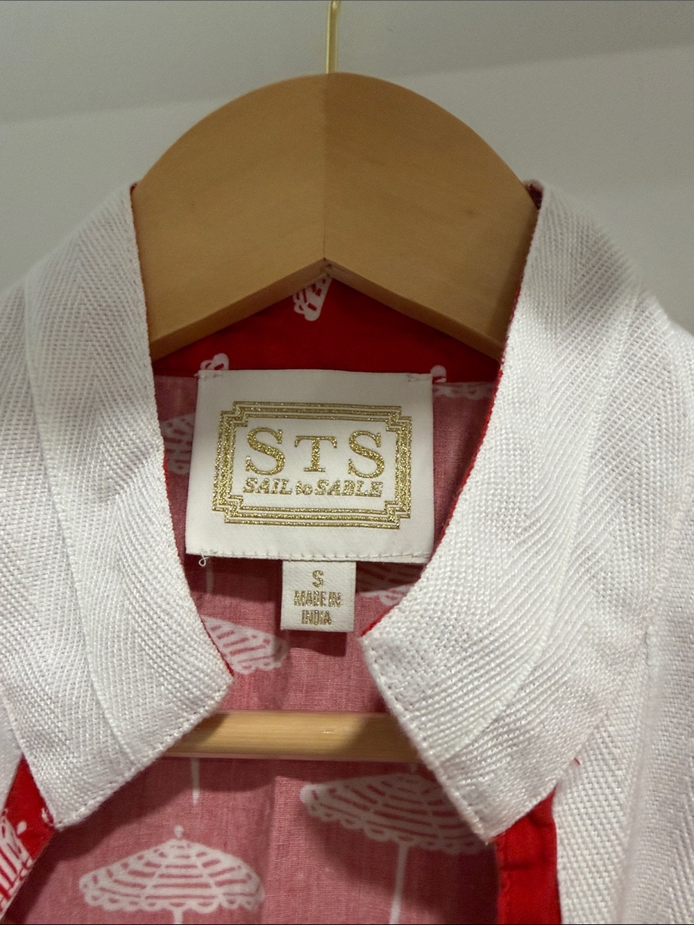 Sail to Sable Red Sleeveless Printed Shift Dress with White Trim - Picture 2 of 6
